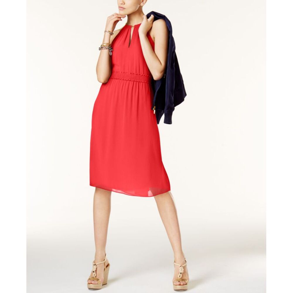 Michael Michael Kors Hayden Chain Neck A Line Dress